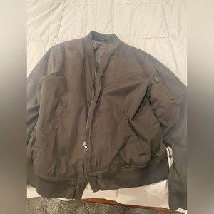 Faded black bomber jacket